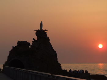 Scenic view of sea during sunset