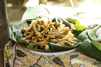 Ceker setan is a traditional indonesian food that is round in shape and served when it's still fresh