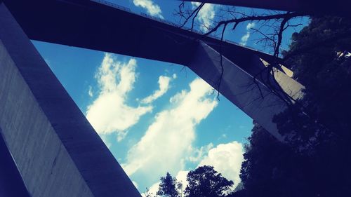 Low angle view of bridge against sky