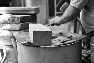 Man working on wood