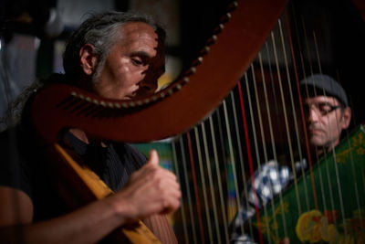 Portrait of a young man playing