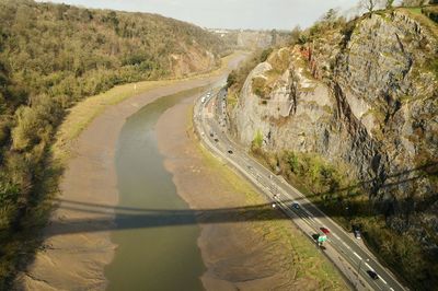 Scenic view of mountain road