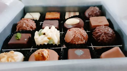 Close-up of ice cream in tray