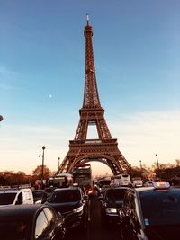 Low angle view of eiffel tower against sky