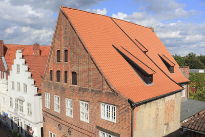 Low angle view of buildings against sky