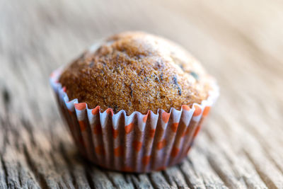 Close-up of cupcakes on table