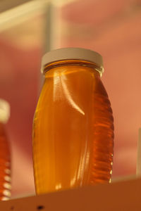 Close-up of bottle in jar