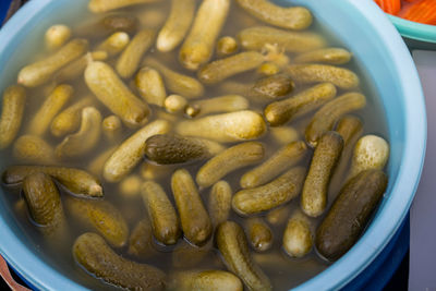 High angle view of food in bowl