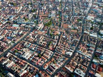  aerial view heritage house rooftop at georgetown in morning.