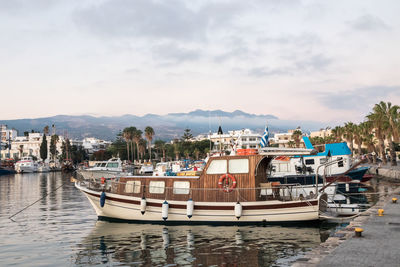 View of boats in harbor