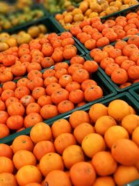 High angle view of fruits for sale at market stall