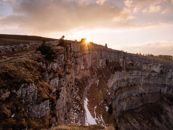 Rock formations at sunset