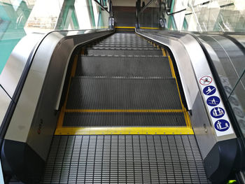 Low angle view of escalator