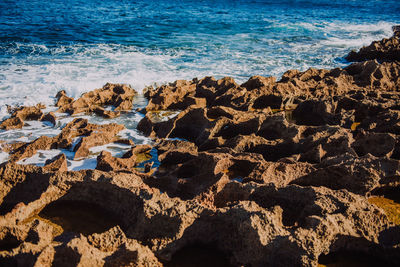 Scenic view of sea shore at beach