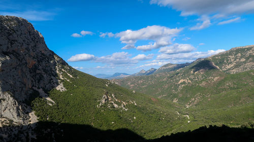 Scenic view of mountains against sky