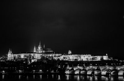 Illuminated city at night