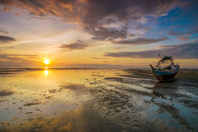 Scenic view of sea during sunset