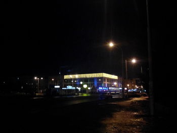 Illuminated street light at night