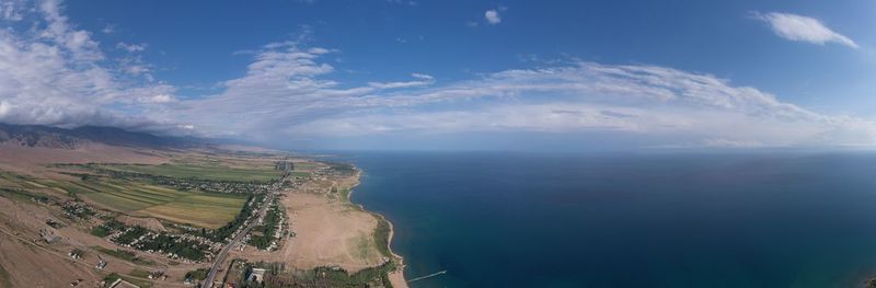 Aerial view of sea against sky