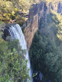 High angle view of waterfall