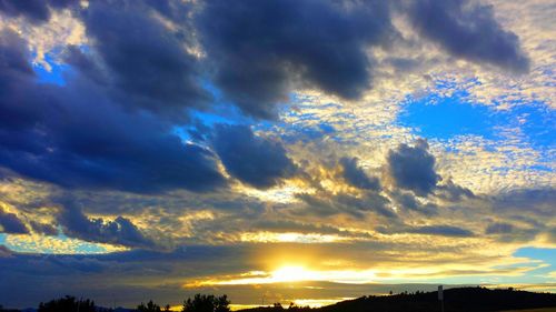 Scenic view of cloudy sky at sunset