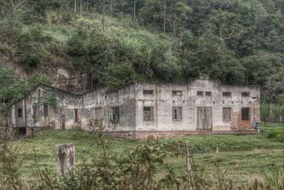 Old built structure in the forest