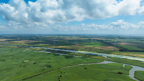 High angle view of landscape against sky
