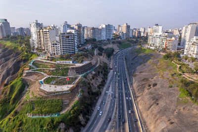 High angle view of cityscape