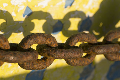 Close-up of rusty chain