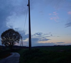 Scenic view of field against cloudy sky