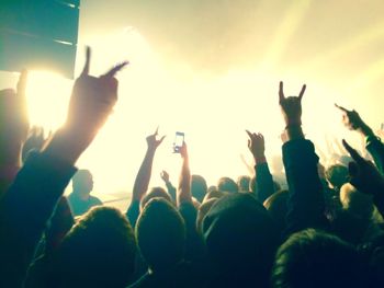 People enjoying music concert