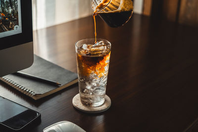 Close-up of drink on table