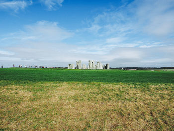 Scenic view of field against sky