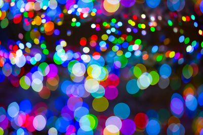 Defocused image of illuminated lights