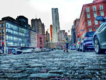 City street with buildings in background