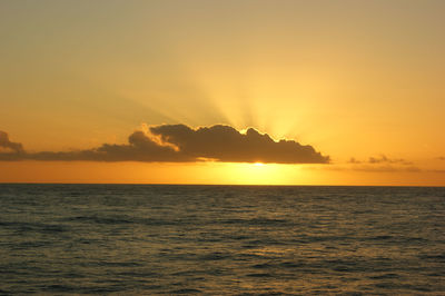 Scenic view of sea at sunset