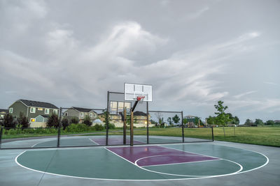 View of basketball hoop against sky