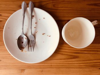 Directly above shot of bread in plate on table