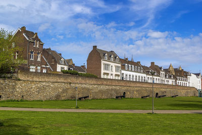 View of maastricht city wall with cannons,netherlands