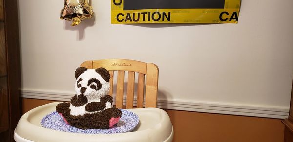 View of stuffed toy on table at home