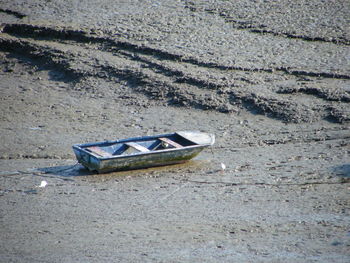 Abandoned chair on beach