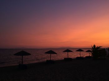 Scenic view of beach during sunset