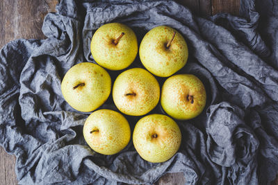 High angle view of fruits on table