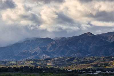 Scenic view of mountains against sky