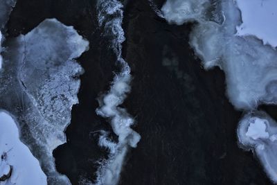 Close-up of ice against black background