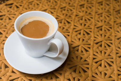 Close-up of coffee on table