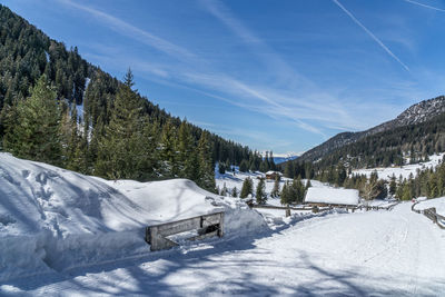 Snow covered mountain against sky