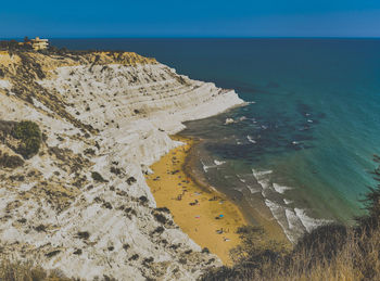 High angle view of beach against sky