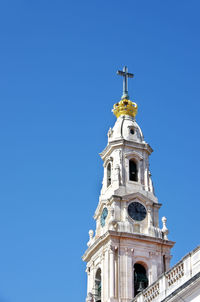 Low angle view of tower of church