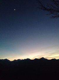 Scenic view of landscape against sky at sunset